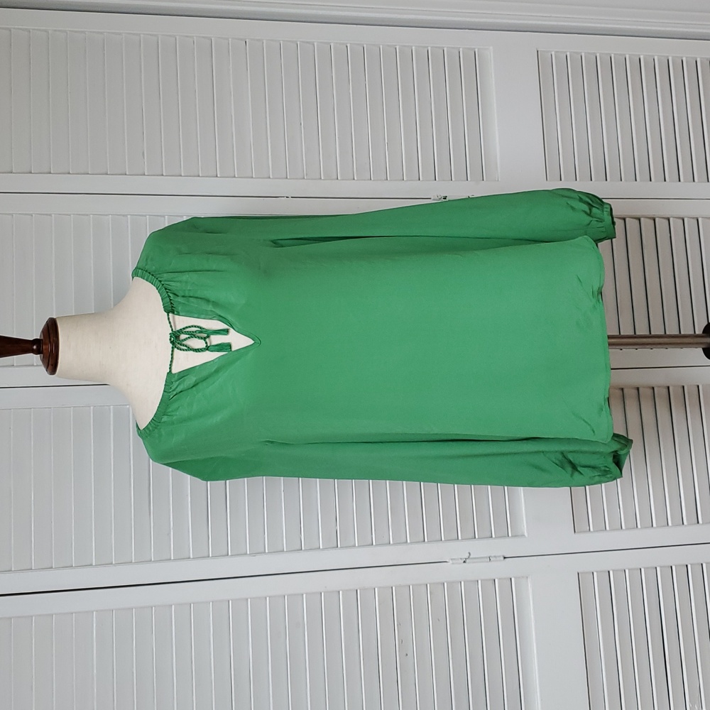 Joe Fresh Vibrant 100% Silk Green Blouse Size S/P